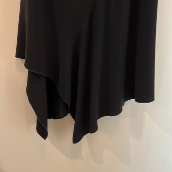 Black asymmetrical skirt with lacing detail at waist - Picture 3 of 4